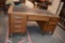 WOODEN OAK DESK W/7 DRAWERS, 36