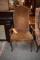 OLD BROWN MATERIAL HIGH BACK CHAIR