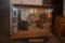 WOODEN BROWN DRESSER TOP W/MIRROR