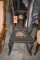 SMALL WOODEN ROCKING CHAIR W/NEEDLEPOINT SEAT &