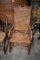 ANTIQUE WOODEN ROCKING CHAIR W/CANED SEAT & BACK