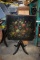 WOODEN TILT TOP TABLE, FLORAL MOTIF TOP, 27