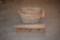 PRESSING BOARD & WICKER LAUNDRY BASKET W/WOODEN BOTTOM