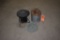ANTIQUE BAIT BUCKET, BUG ZAPPER, FISH NET