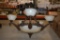 LARGE RUBBED BRONZE CHANDELIER, 8 BULBS, APPROX. 31