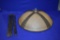 LARGE METAL & GLASS LIGHT FIXTURE, 3 BULBS, APPROX. 27