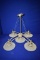 LARGE 5 LIGHT BRUSHED SILVER FIXTURE, APPROX. 23