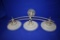 (3) BRUSHED SILVER LIGHT FIXTURES, (3) BULBS PER