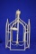 LARGE TAN METAL LIGHT FIXTURE, APPROX. 36
