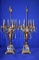 (2) BRASS & GLASS LAMPS