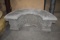 SEMI-CIRCLE GARDEN BENCH, COMPOSITE CONCRETE LOOK/STYLE
