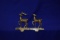 (2) GOLD REINDEER CHRISTMAS STOCKING HOLDERS