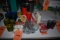 ASSORTED CANDLES, CANDLE HOLDERS, ETC.