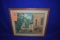 WATER COLORED PAINTING BY V.W. PURDY IN WOODEN FRAME,