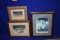 (3) PAINTINGS IN BROWN/TAN FRAMES, 