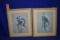 (2) NATIVE AMERICAN PAINTINGS BY C. NIGH, IN TAN FRAMES,