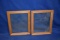 (2) WOODEN FRAMES W/GLASS PICTURE PROTECTIVE INSERT,