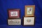 (4) ASSORTED CROSS STITCH IN WOODEN FRAMES