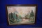LARGE FRAMED SCENERY ON CANVAS, 42