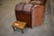(3) ITEMS: WICKER DOUBLE LID LAUNDRY BASKET,