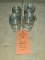 (3) GLASS JARS W/ATTACHED LIDS, (1) METAL JAR