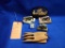 (6) MISC. HOME DECOR PIECES (WOODEN CLAWS, WOLF STATUE, ETC.)