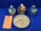 (4) ITEMS: HAND CRAFTED CLAY POTTERY DISH W/LID,