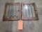 (2) WOODEN/GLASS CABINET DOORS W/KNOBS, APPROX. 16