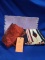 (5) ITEMS: (2) PURPLE PLACE MATS, (2) PINK/RED