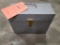 GRAY METAL BIN W/HANDLE
