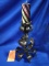 LARGE BLACK METAL CANDLE HOLDER