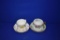 (2) TEA CUPS, (2) TEA SAUCERS