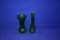 (2) GREEN HOOSIER VASES