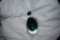 MULTI COLORED GLASS PERFUME BOTTLE, 6-1/2