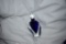 BLUE GLASS PERFUME BOTTLE, 6-1/2H