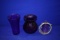 (3) PURPLE DECORATIVE VASES