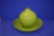 GREEN GLASS VASE W/TRAY