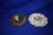 (2) ROOSTER GLASS PLATES