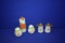 (2) SETS OF GLASS SALT SHAKERS, (2) FLORAL GLASS SALT SHAKERS
