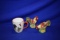 PAIR OF GLASS ROOSTER SALT & PEPPER SHAKERS &