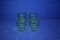 (4) SHORT GREEN GLASSES