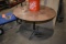 ROUND WOODGRAIN SINGLE PEDESTAL TABLE, 42