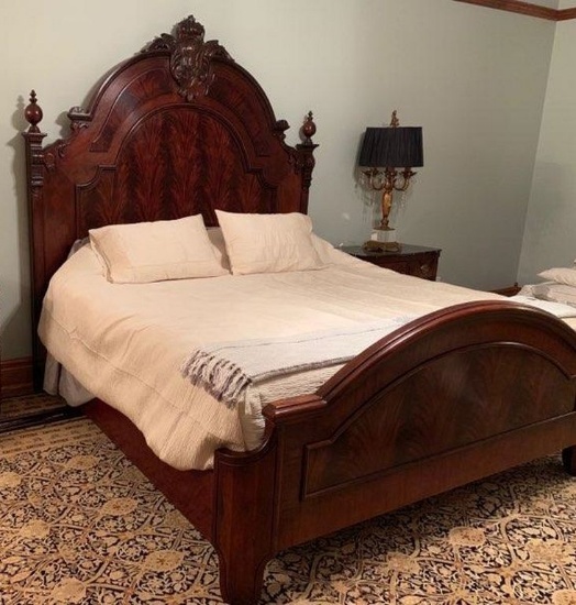 HENREDON KING SIZE HEADBOARD, FRAME & SIDE RAILS