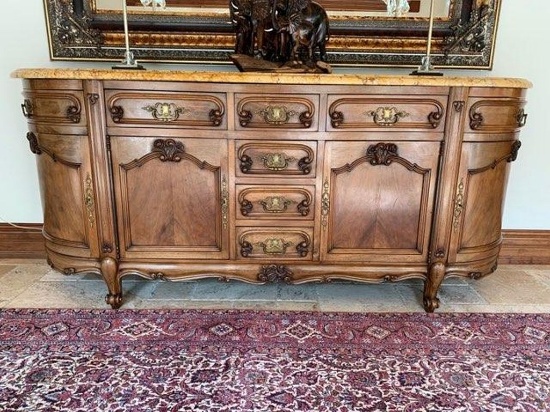 ANTIQUE PROVENCAL MARBLE TOP BUFFET, 2208-09461,