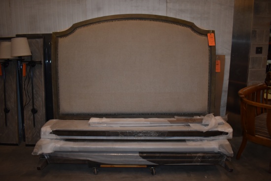 BERNHARDT KING SIZE COMPLETE BED FRAME, HEADBOARD,