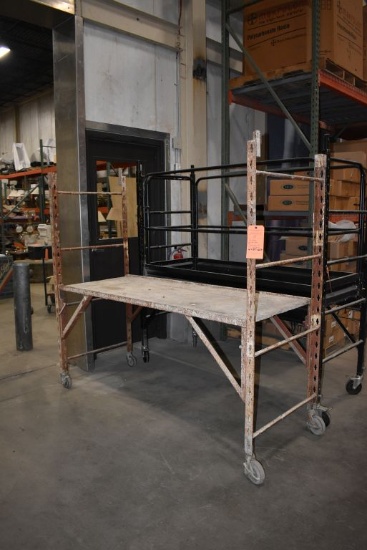 PORTABLE QUICK-LOCK SCAFFOLD UNIT, ON CASTERS,