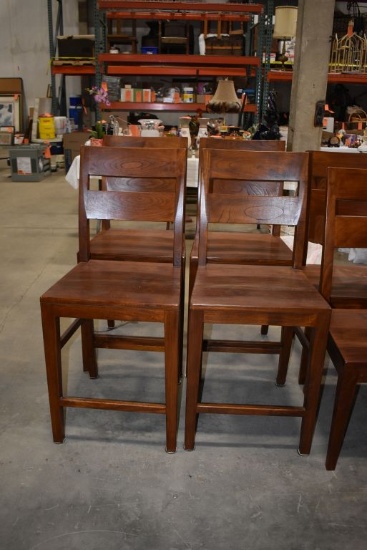 (4) CRATE & BARREL MANGO WOOD FURNITRE BASQUE HONEY