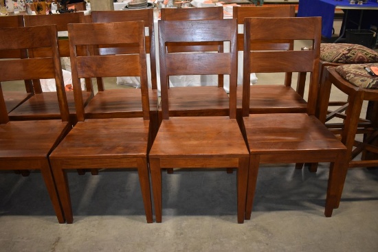 (6) CRATE & BARREL MANGO WOOD FURNITURE BASQUE HONEY