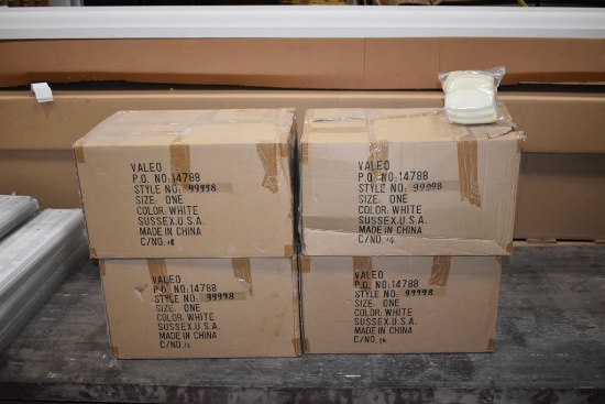 (4) BOX OF VALEO SLIP ON SPONGE COVERS, WHITE, STYLE