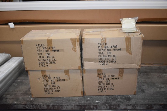 (4) BOX OF VALEO SLIP ON SPONGE COVERS, WHITE, STYLE